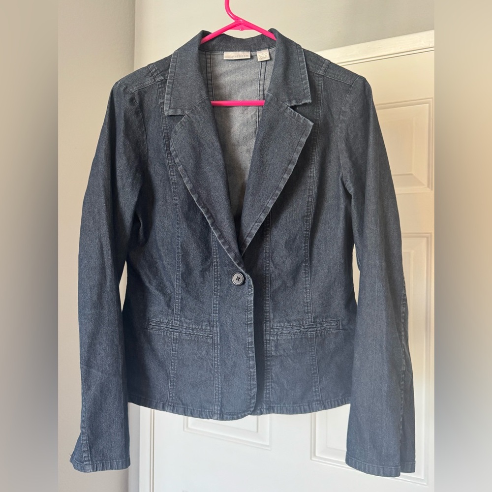 Halogen Light Denim Blazer Size Large